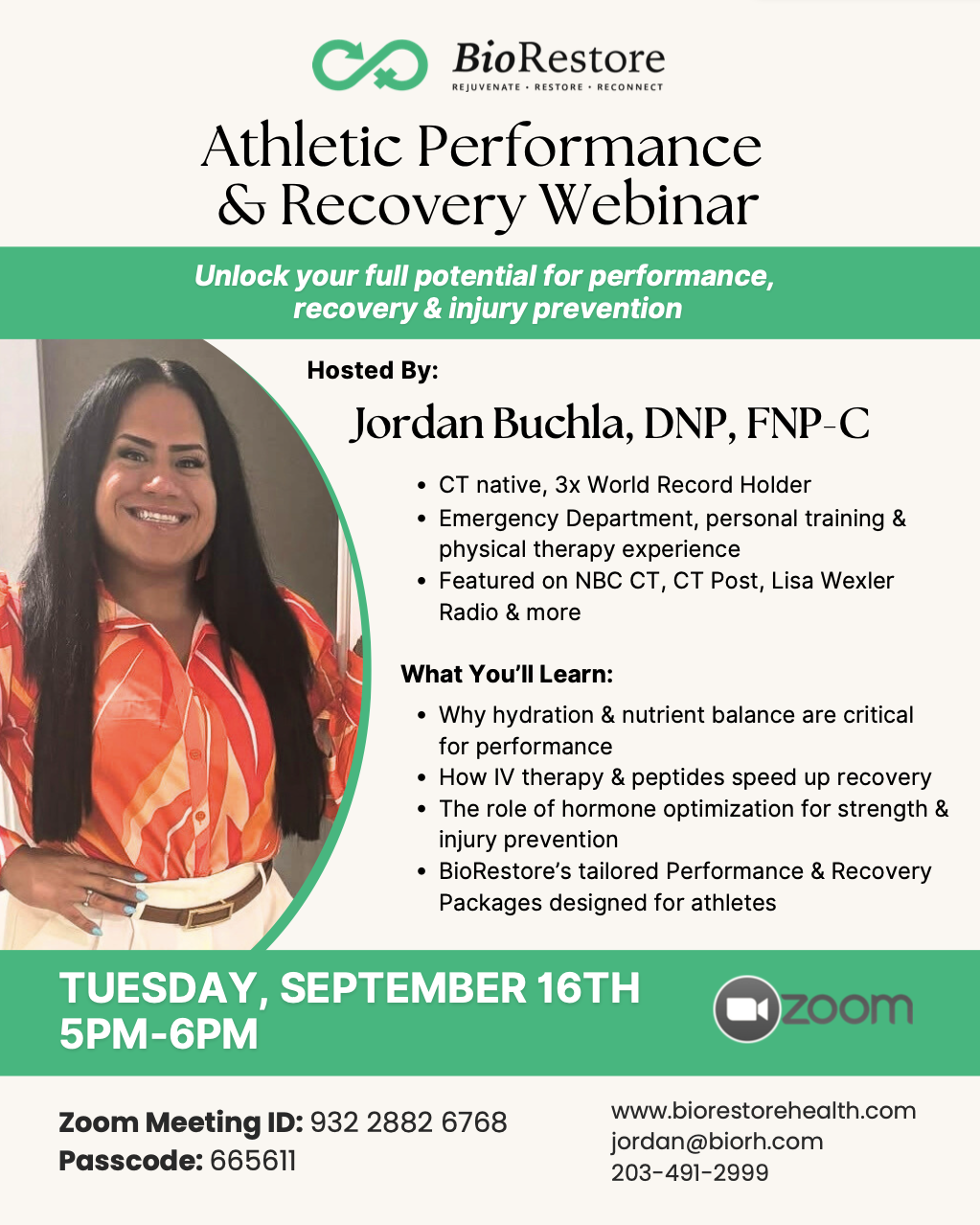 Join Our Athletic Performance & Recovery Webinar – BioRestore