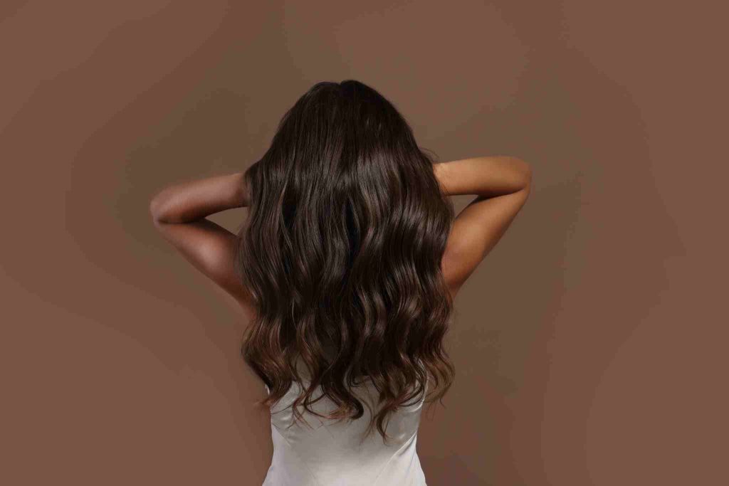 Women feeling her hair