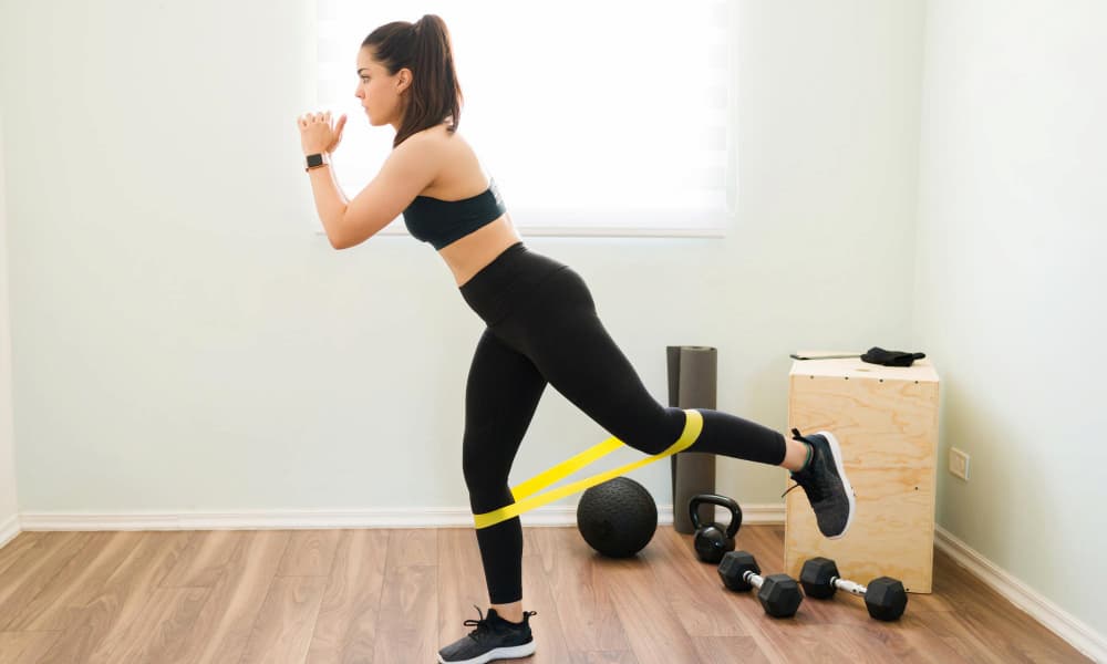 woman on her stretching