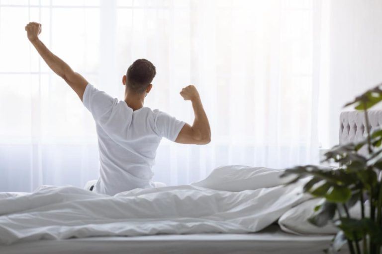 Man just wake up from bed