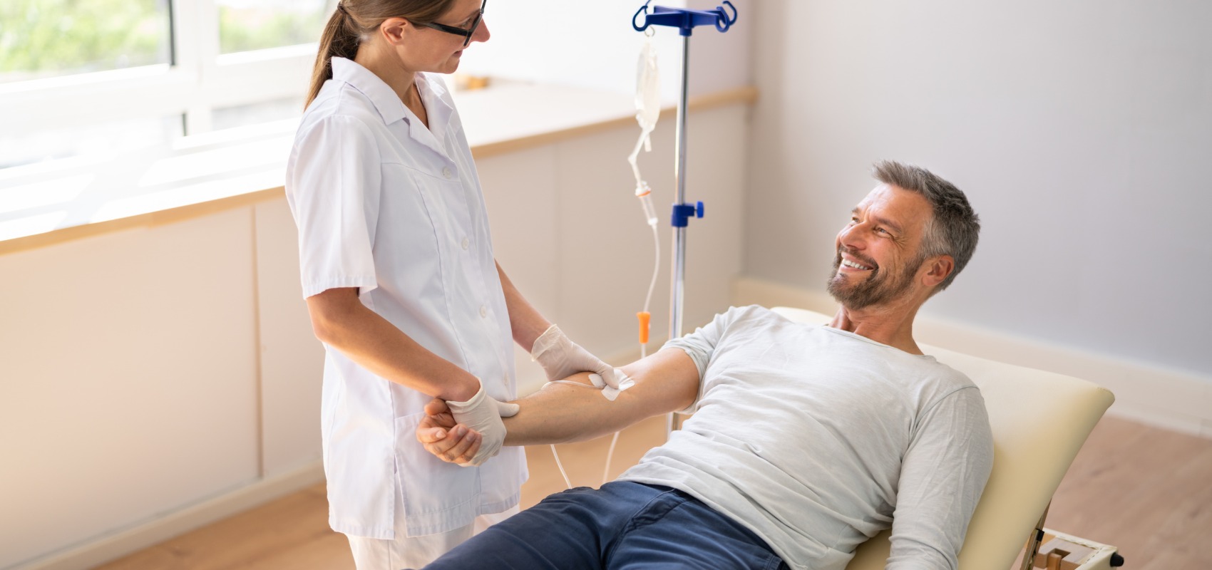 receiving an IV infusion