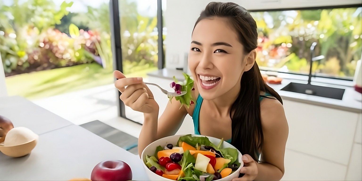 Eating healthy diet food to influence hormones