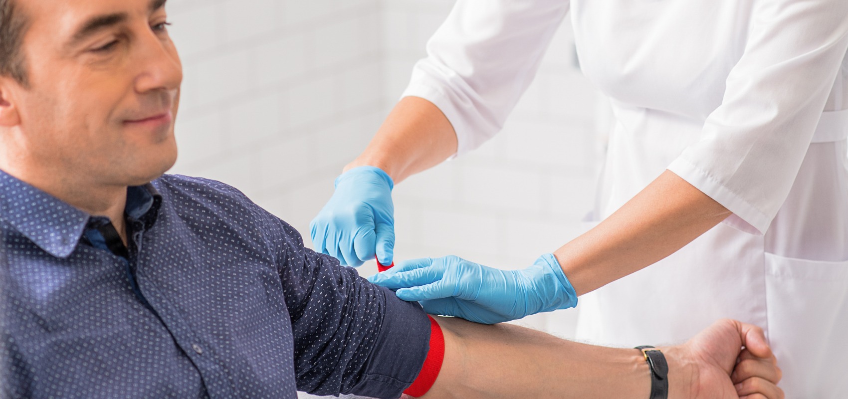 getting ready for a blood draw