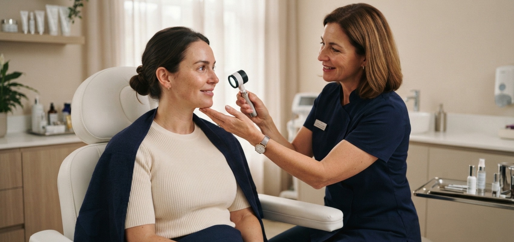 pre-treatment consultation with a licensed skincare professional