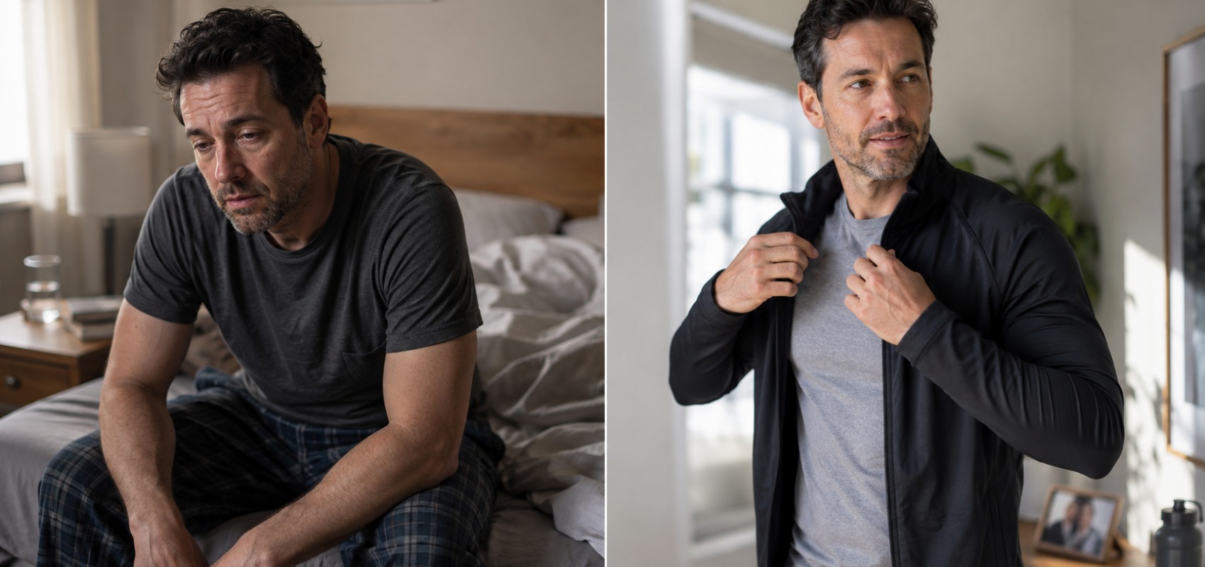 before-and-after comparison related to low testosterone symptoms