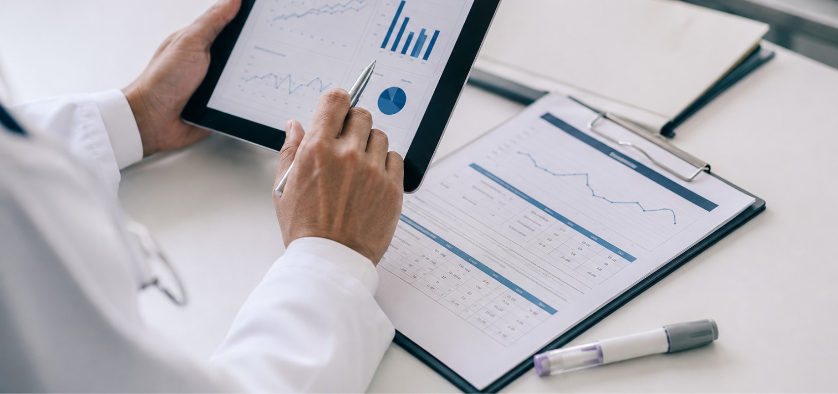 reviewing weight-loss study data