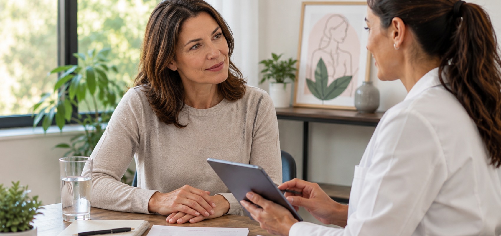 female physician discussing