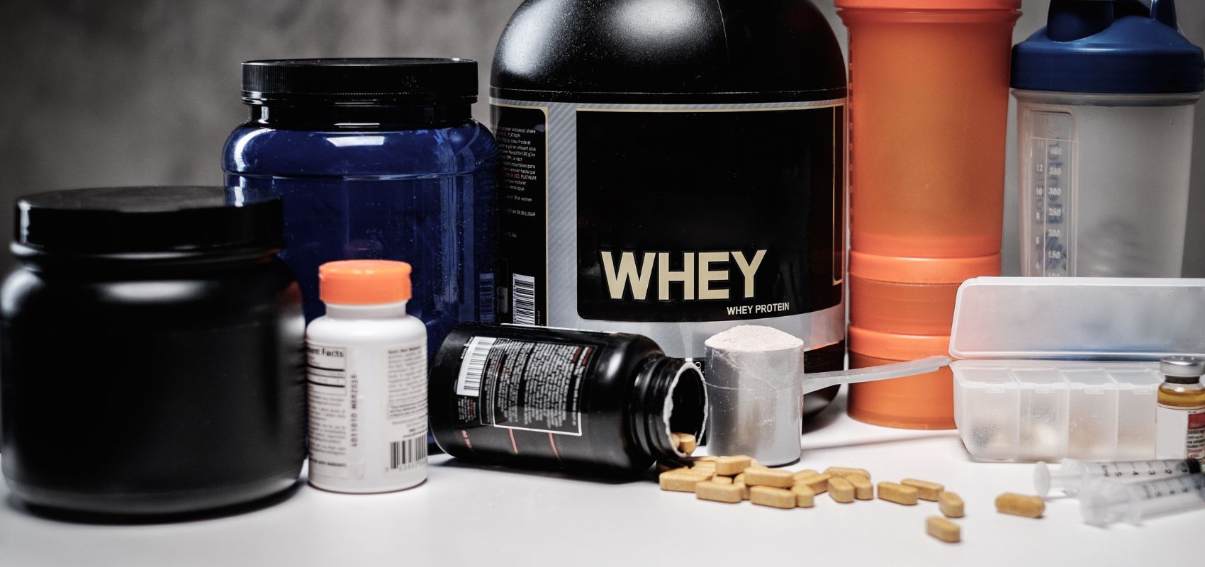 Collection of fitness supplements