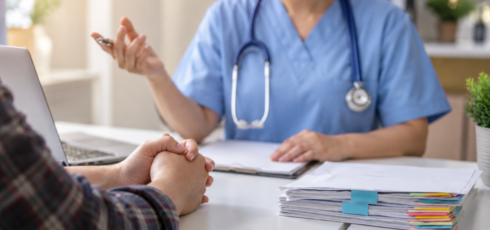 patient having a medical consultation