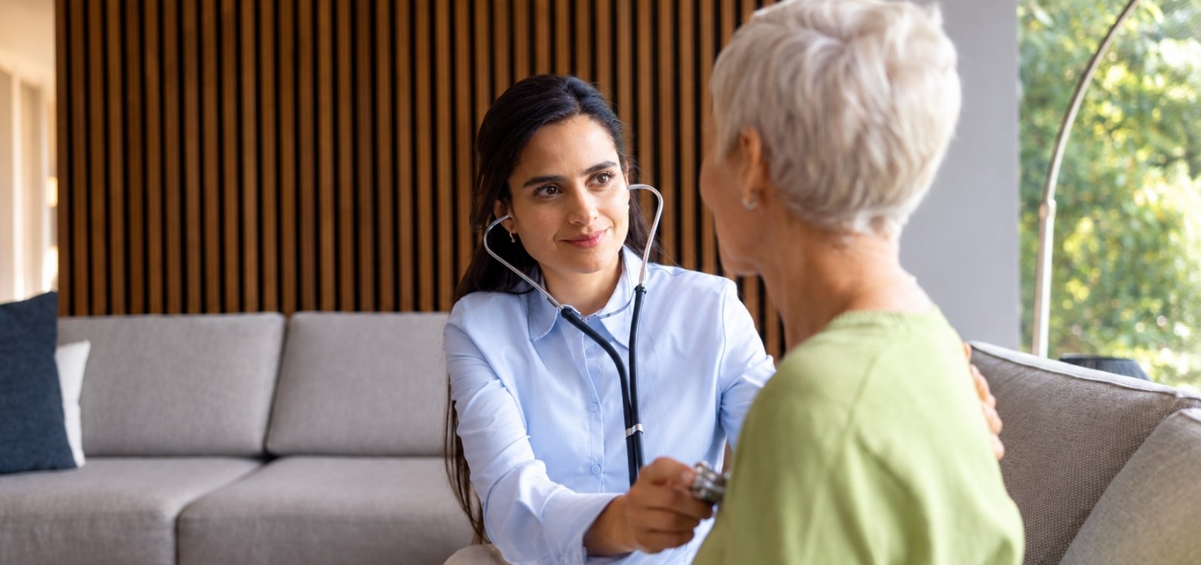 female healthcare provider with a stethoscope